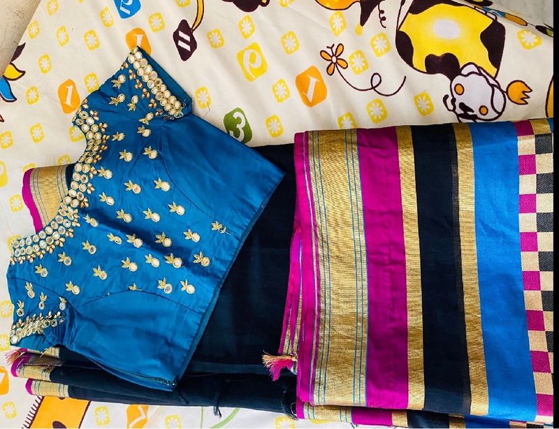 Work  Blouse With  Saree