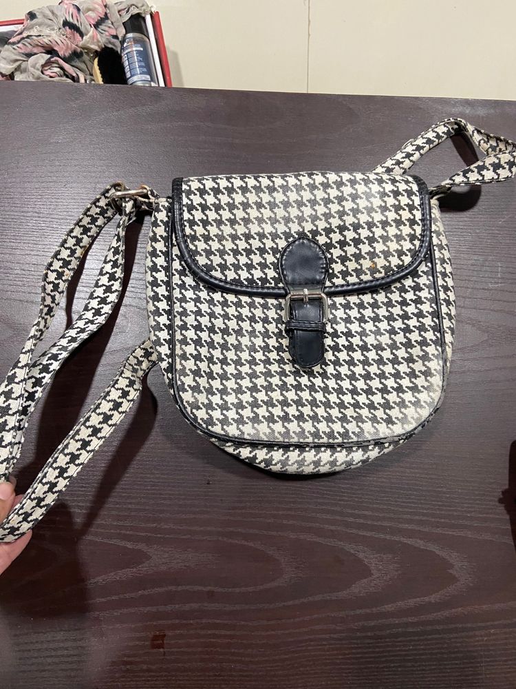 Checked Sling Bag