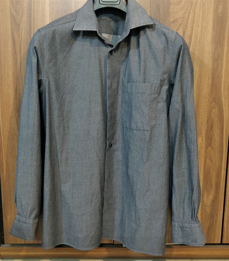 Louis Philippe Grey Shirt 38" Full Sleeve