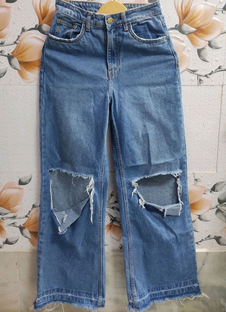 Freakins High Waist Distress Jeans