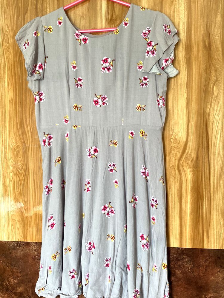 Floral Knee Length Branded Summer Dress