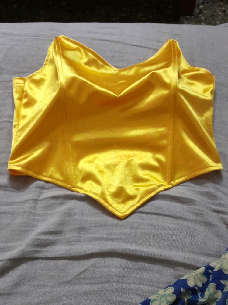 Yellow Tube Top(no Sleeves,no Straps)