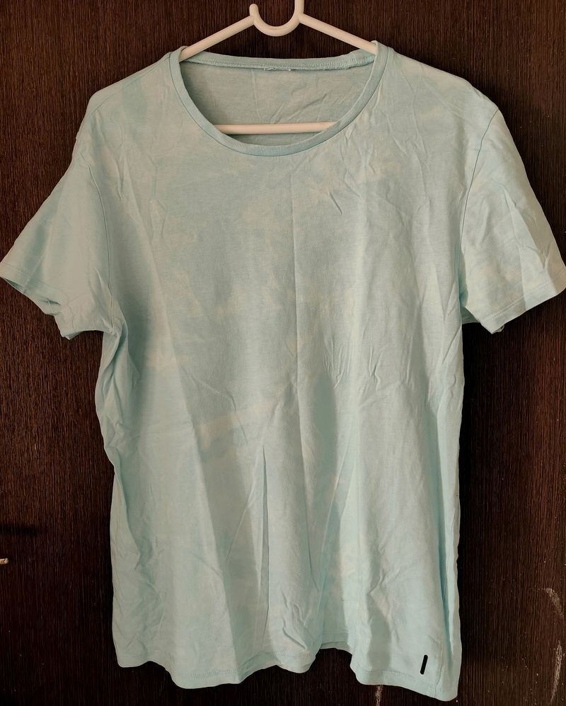 Combo( Mens Plain Sky Blue/White Tshirt And Shorts