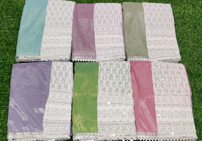 Combo Of 6 Different Colors Jimmychoo Sarees