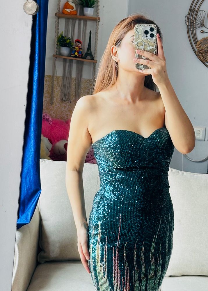 Green Sequin Bodycon Dress