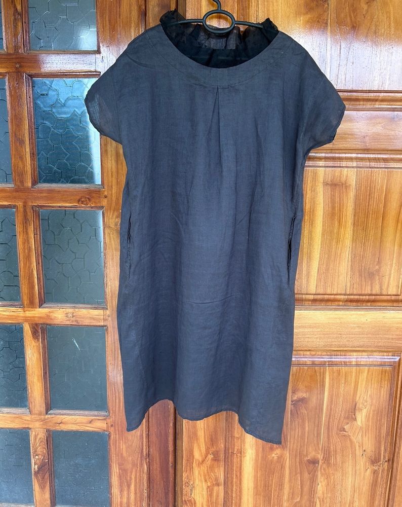 Charcoal Linen Dress