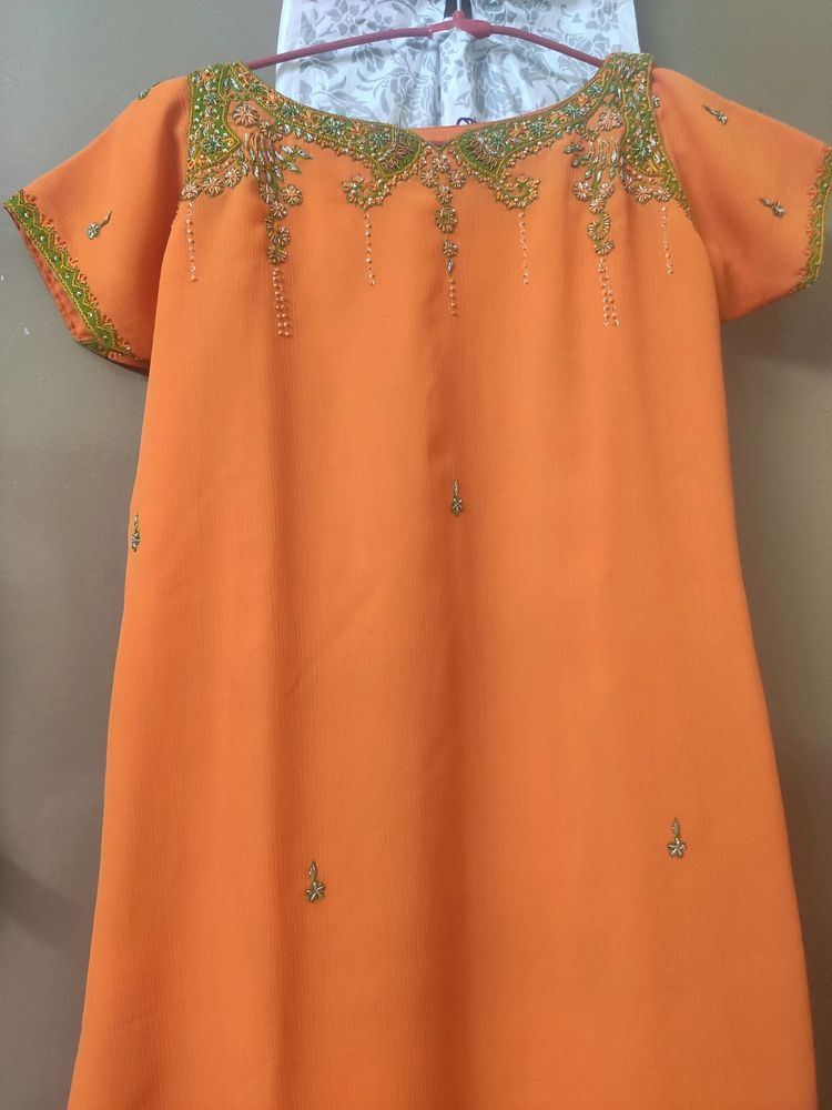 Ethnic wear suit M size organge colour