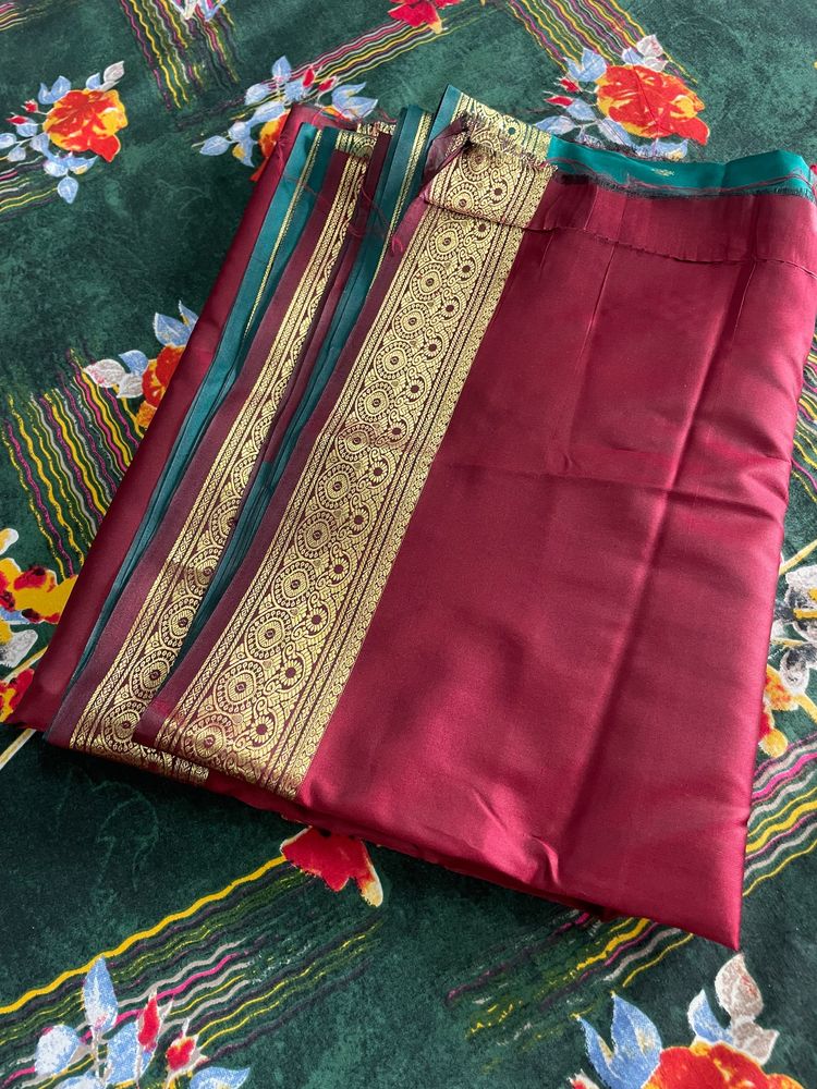 Maroon Green Saree