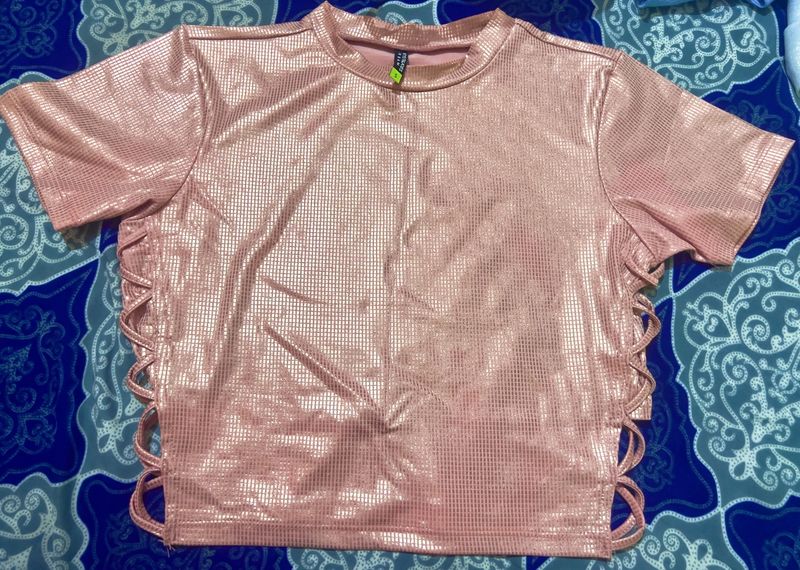 Pink Shimmer Crop Top