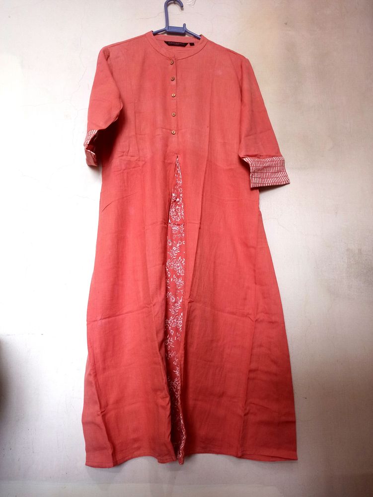 Rangmanch Coral A Line Khadi Cotton Kurta