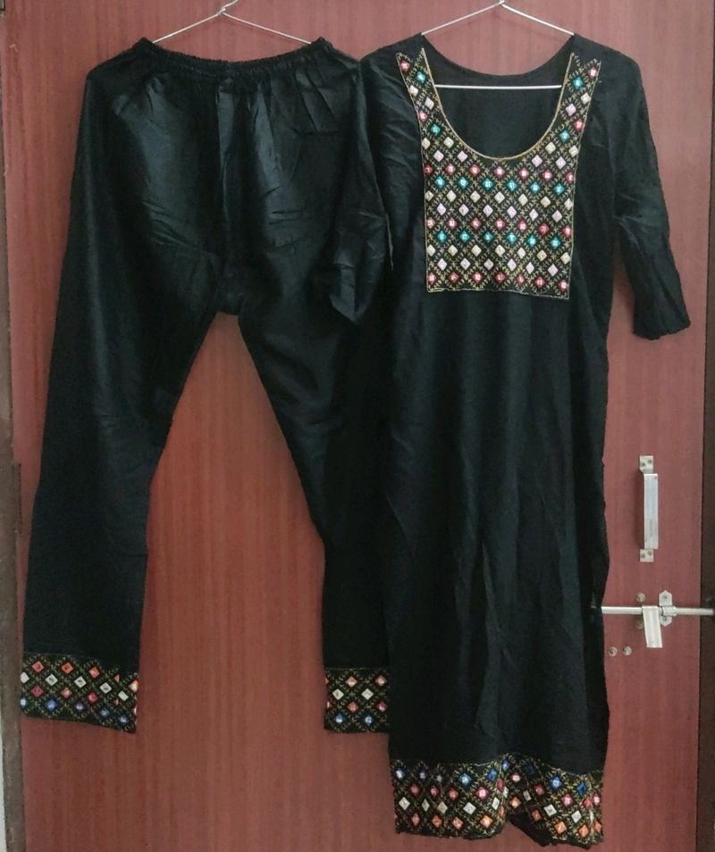 Black Kurta Pant Set