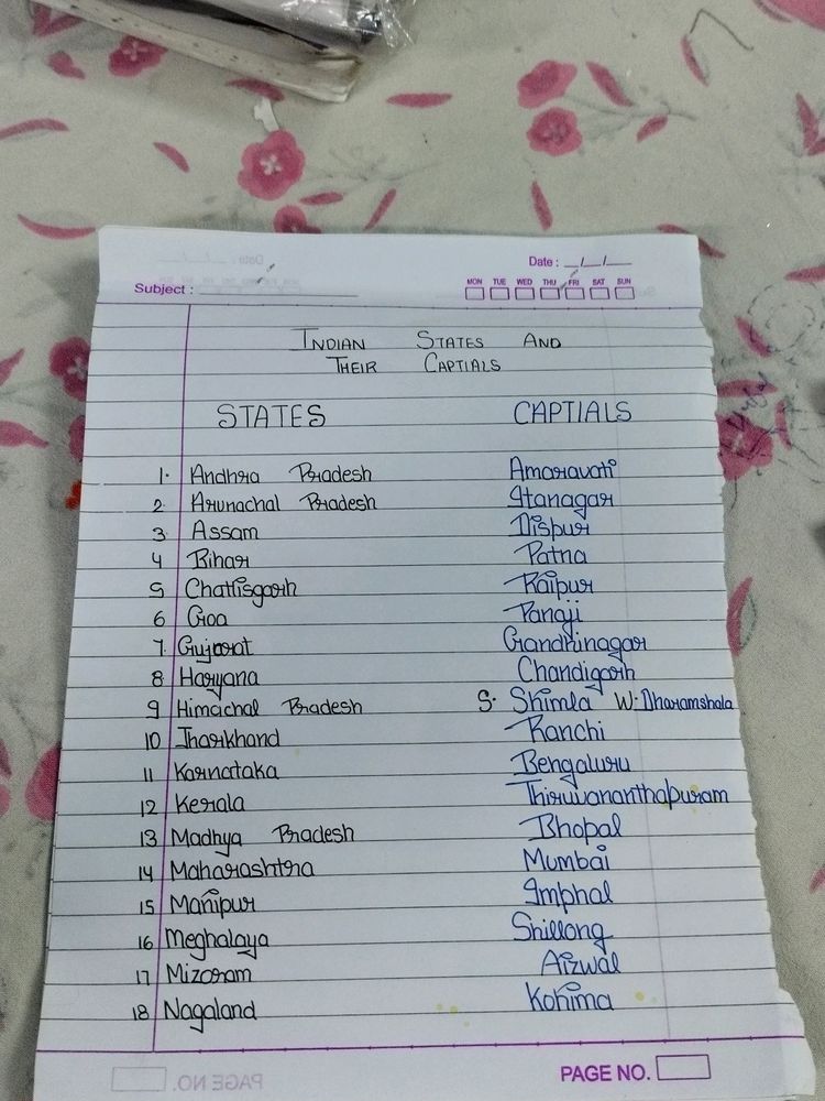 Indian States And Their Capital's 💯🥰