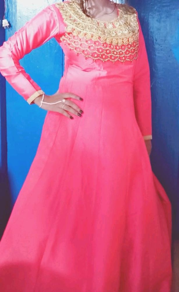 GORGEOUS 💞 PARTYWEAR GOWN OUTFIT IN HOT PINK ♥️ C