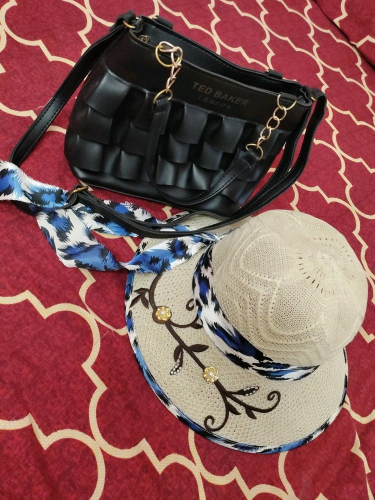 Women Sling Bag And Hat