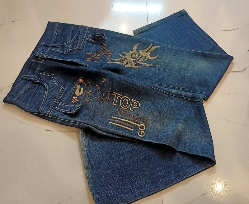 Vintage denim baggy jeans for women