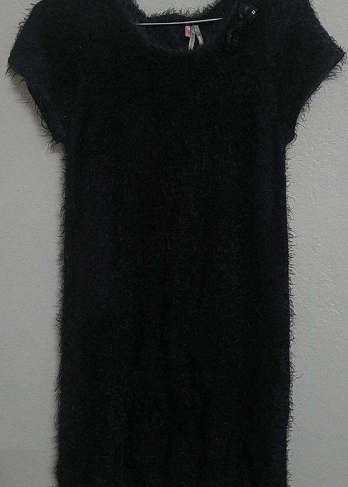 Black Woolen Sweater Dress