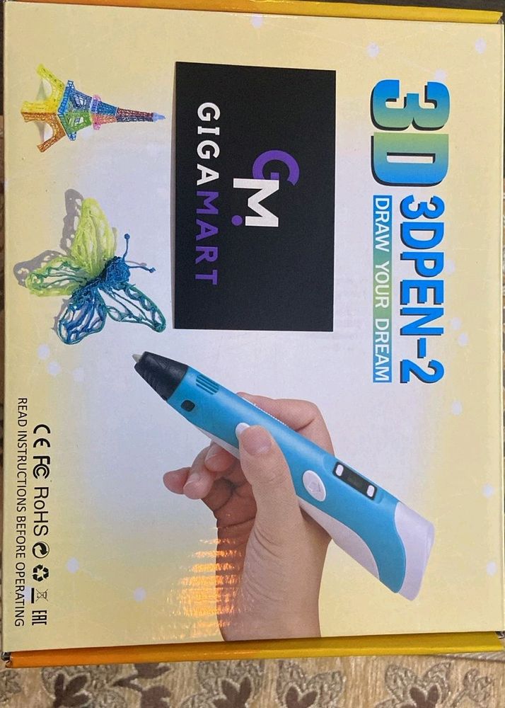 3D Pen For Kids With 3 PLA Filaments Free