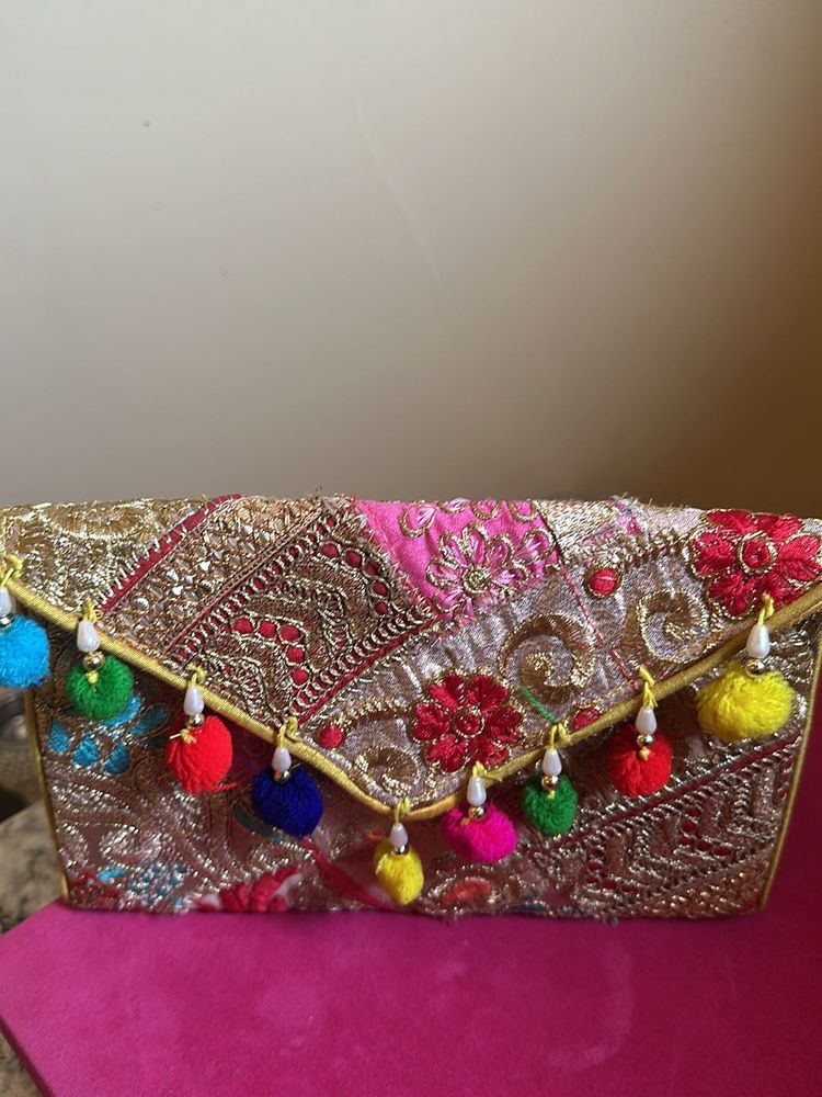 Ethnic Patch Clutch