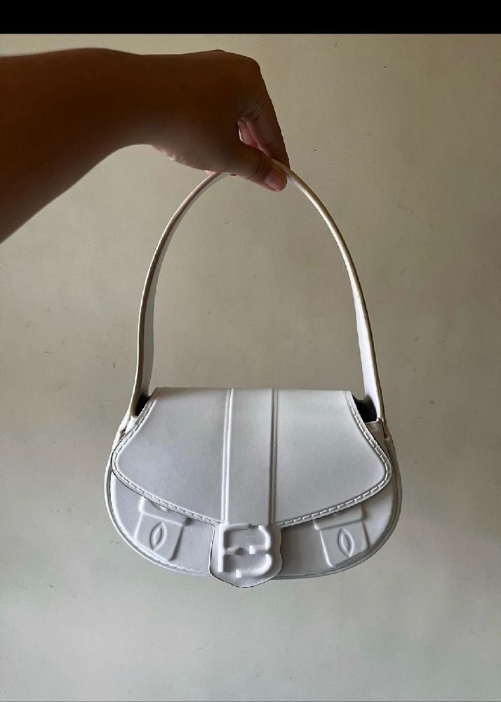 White Baguette Bag