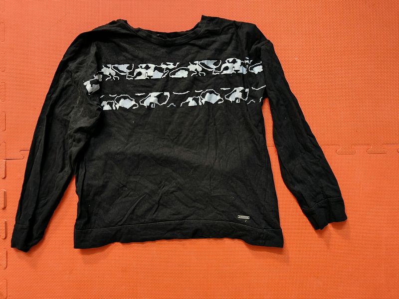 Black Full Sleeves T Shirt (Women's)