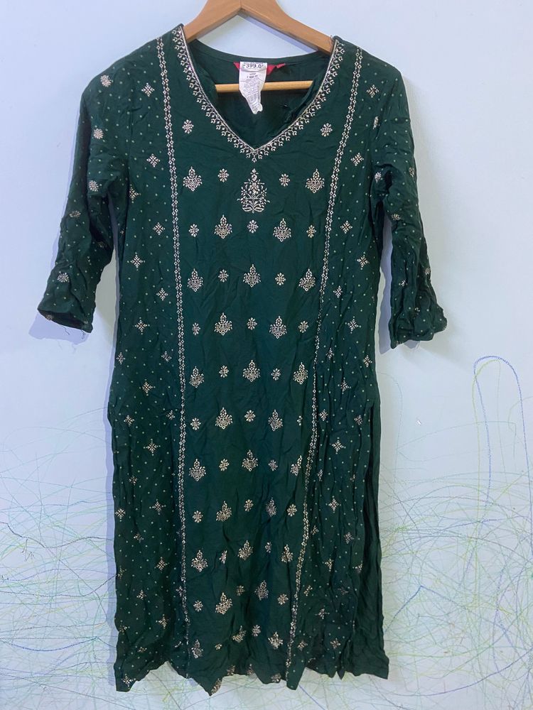 Green Designer Kurta