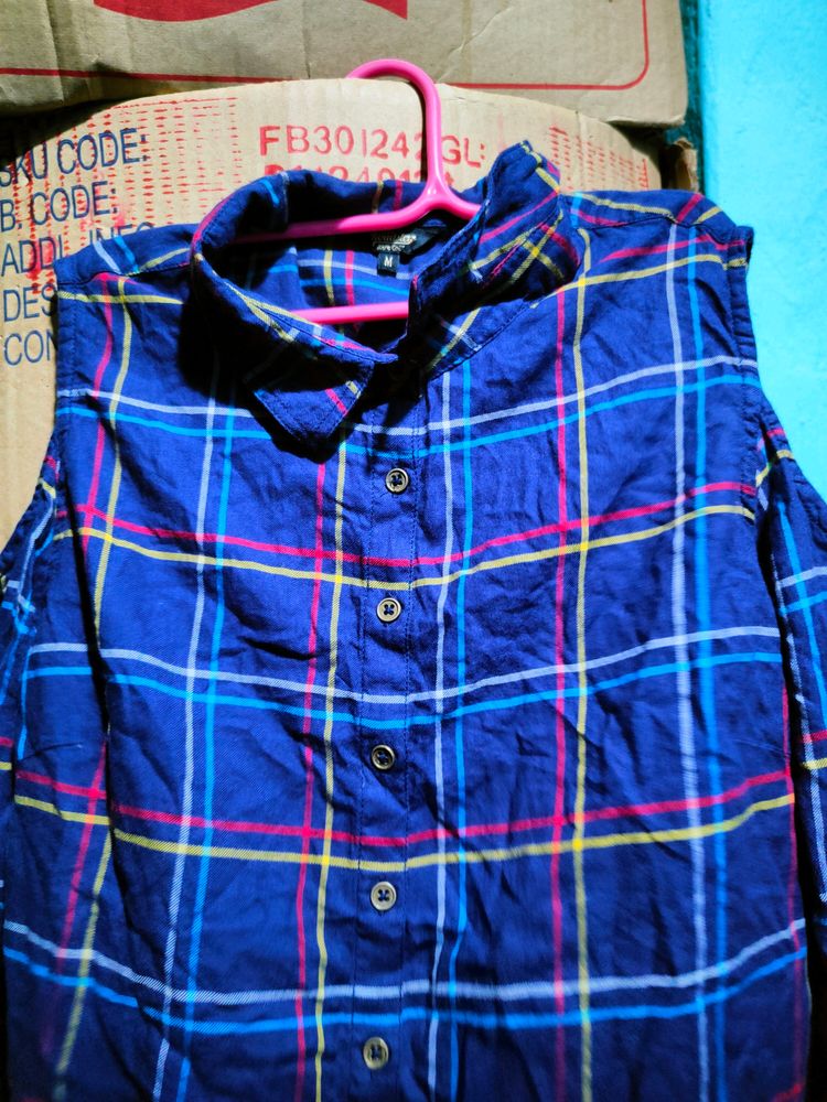 Nevy Blue Checked Shirt( Unused)