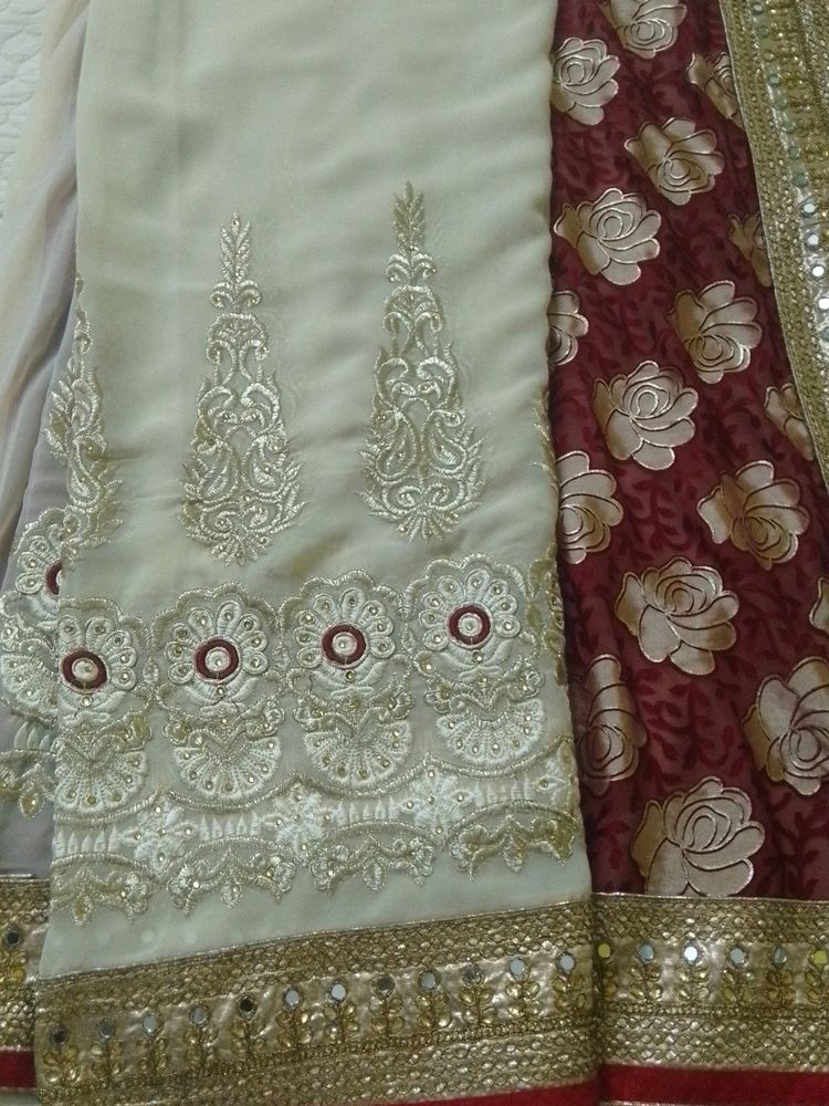 Georgette Saree With Heavy Work Embroidery