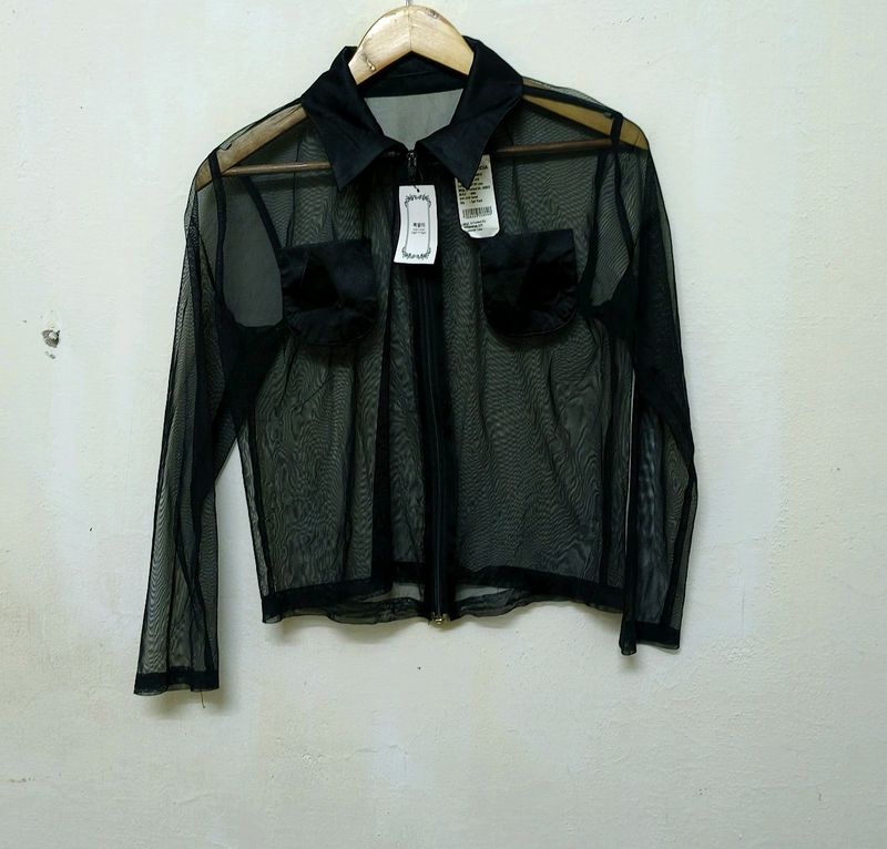 Trendy New Black Mesh Top For Women