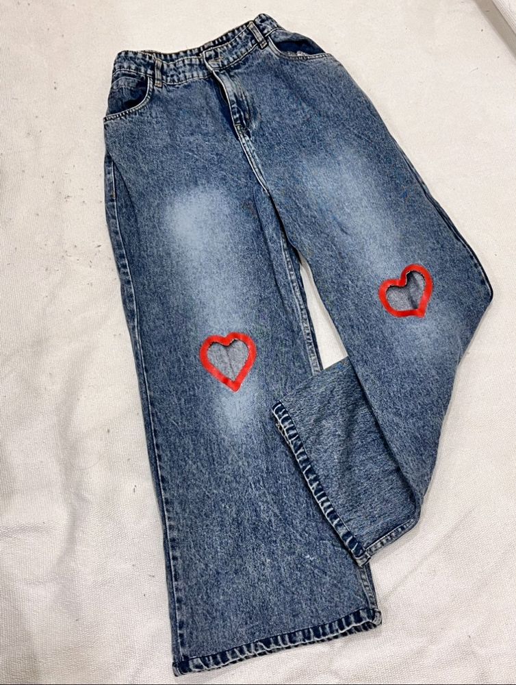 Heart Cut Out Jeans