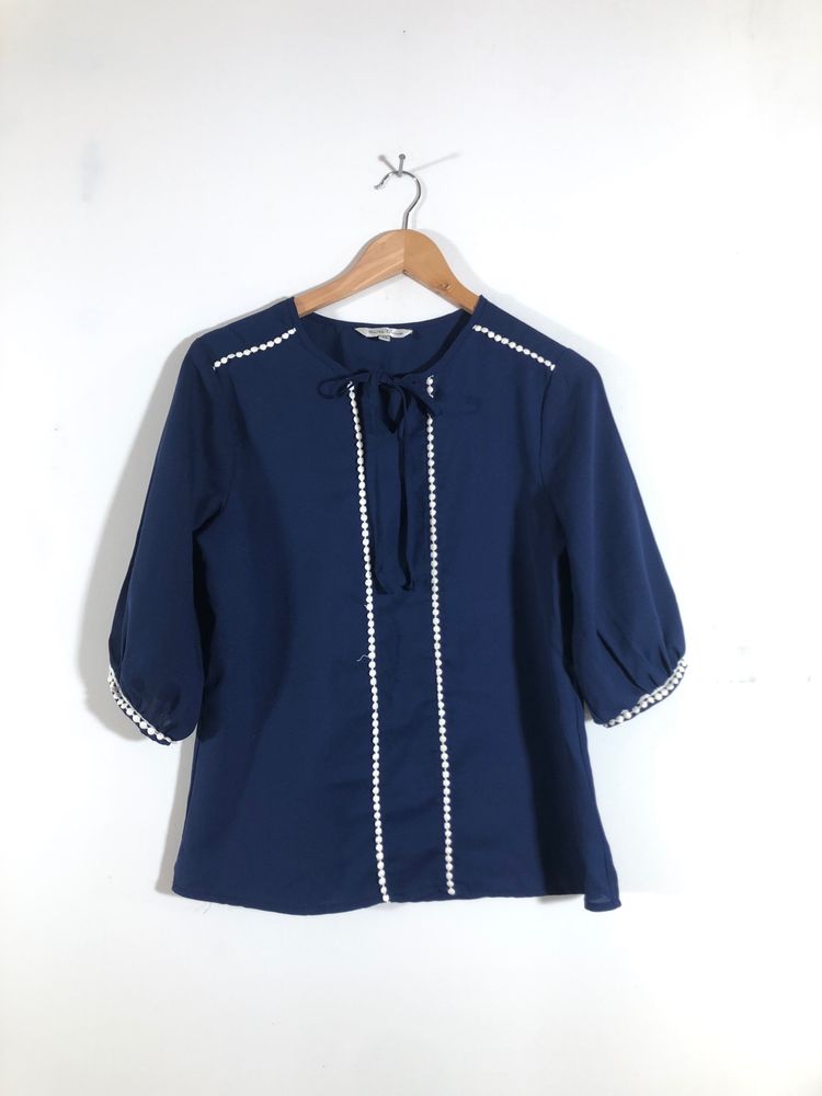 Miss Chase Navy Blue Casual Top (Women’s)