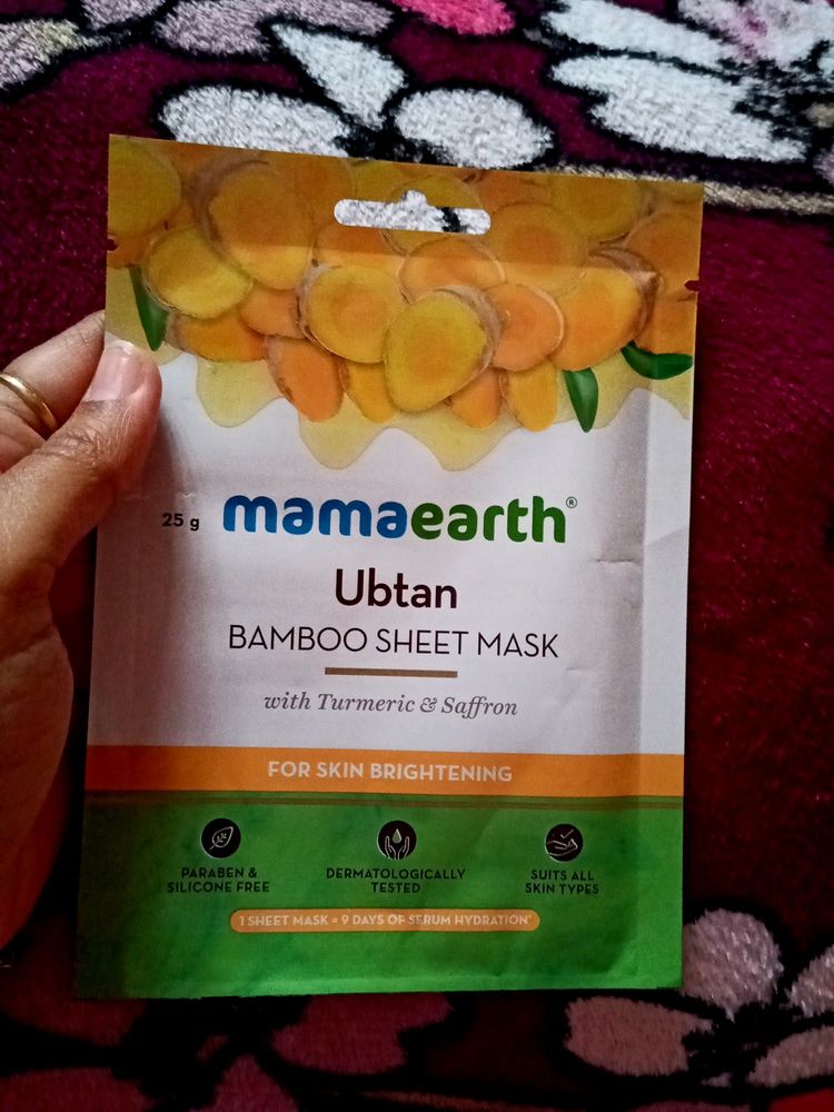 dMama Earth Ubtan Bamboo Sheet Mask With Turmeric