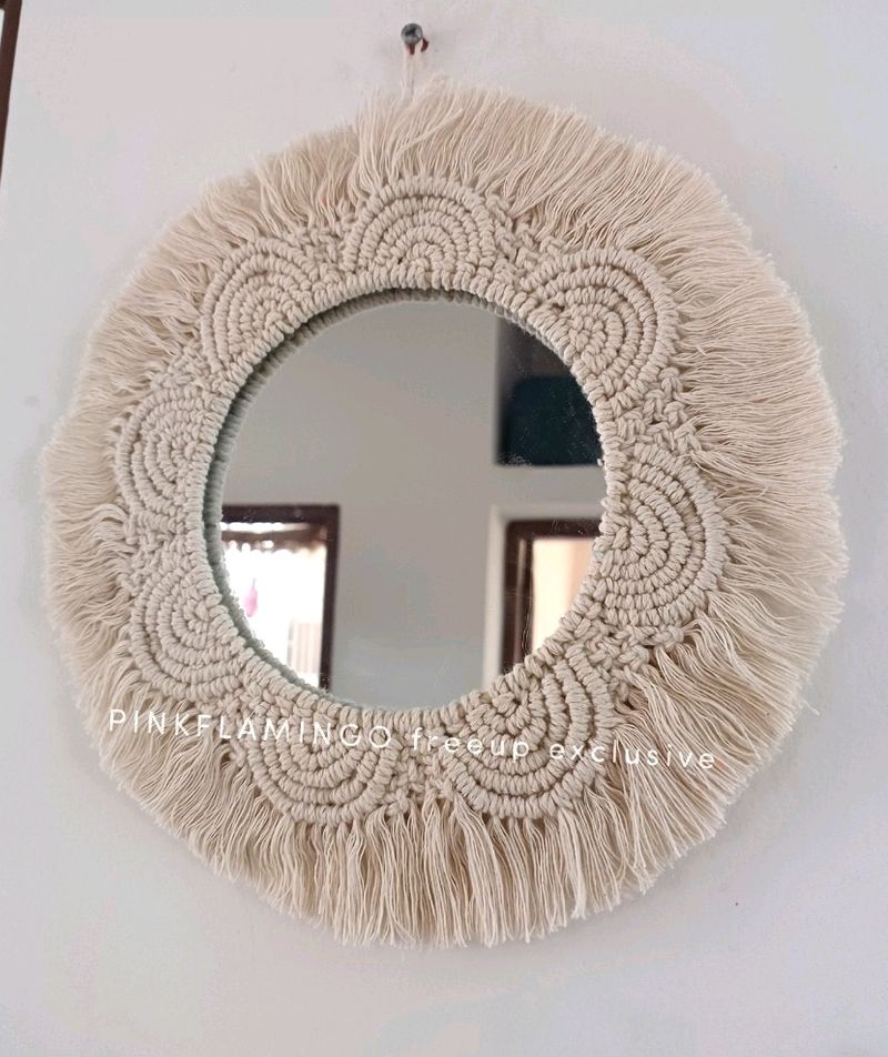 11 Inches Macrame Mirror