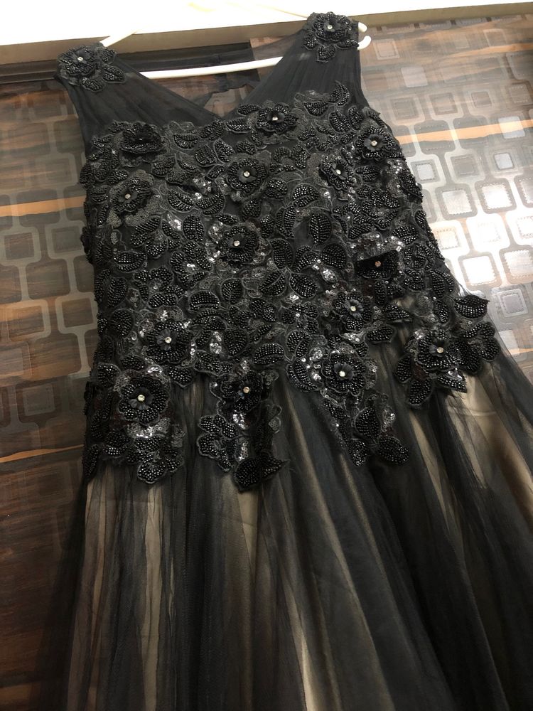 Black Handwork Gown