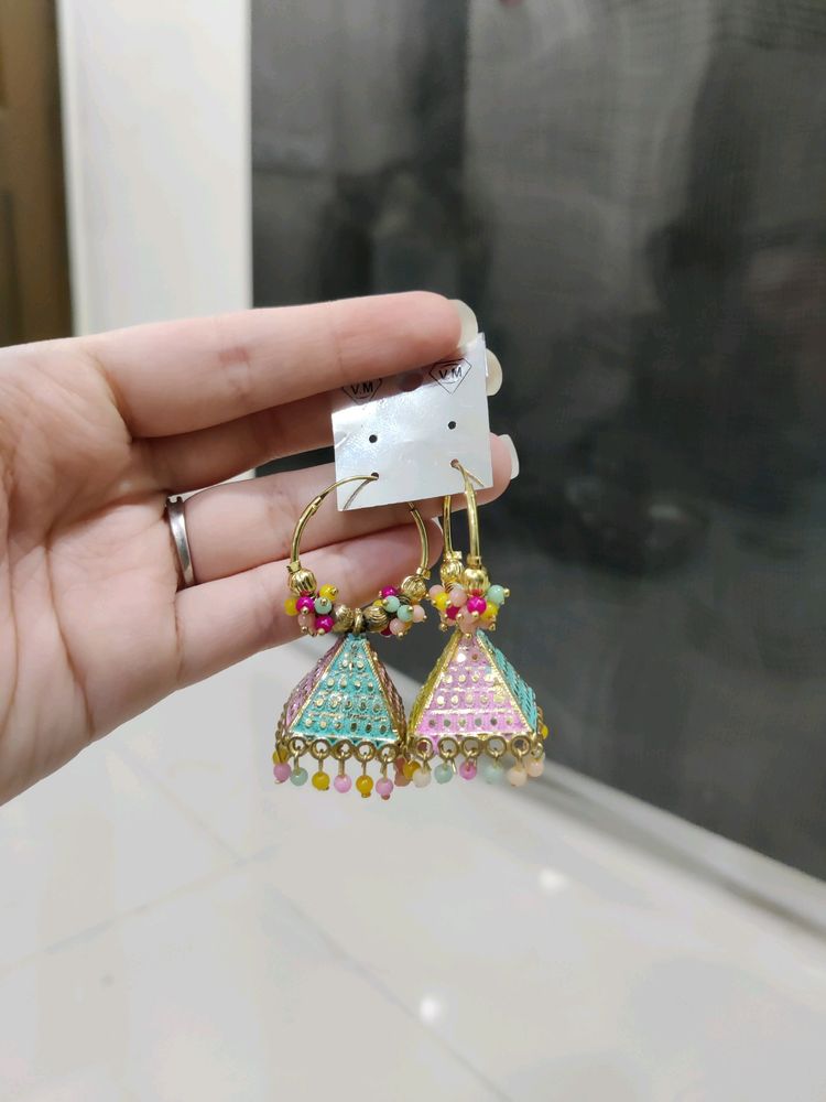 Multicolor Triangle Jhumkis