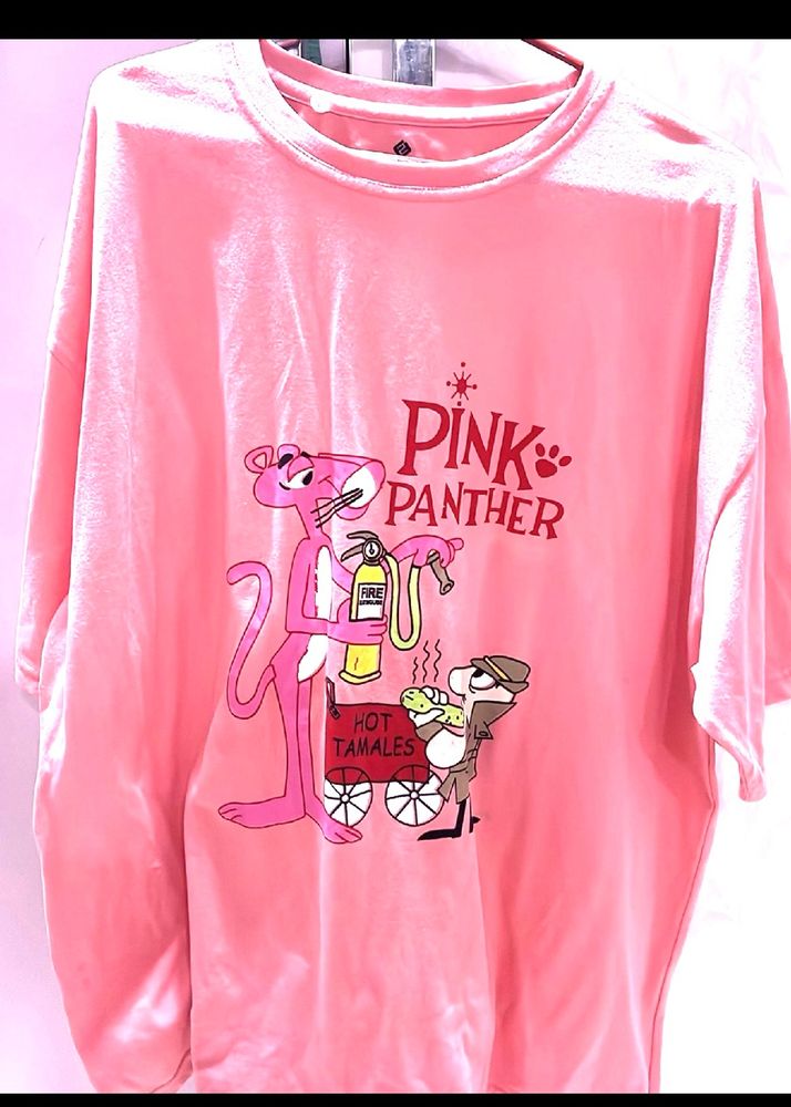 T-shirt With Cartoon Print (Pink Panther )