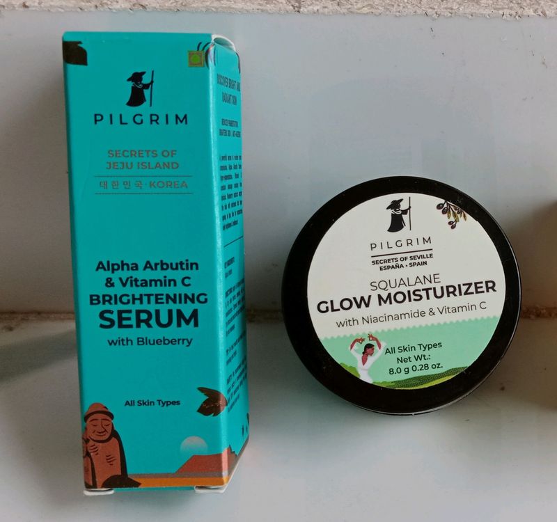 Combo:Pilgrims Serum And Glow Moisturizer