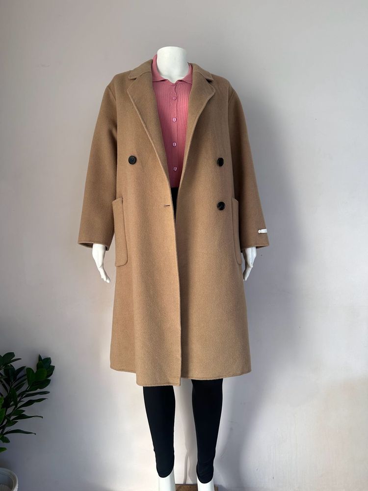 Beige Soft Wool Overcoat