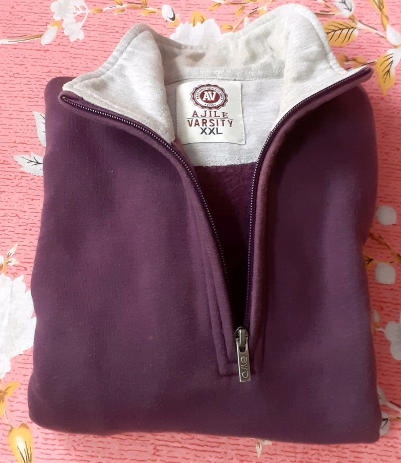 Men Polo Collar Sweat Shirt (Purple)