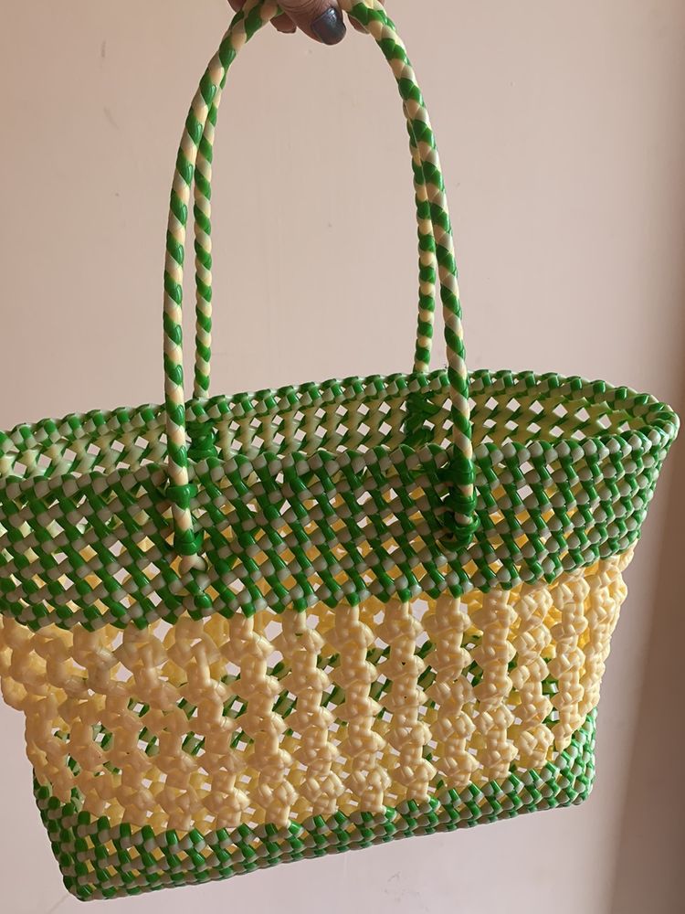 New Green With White Basket