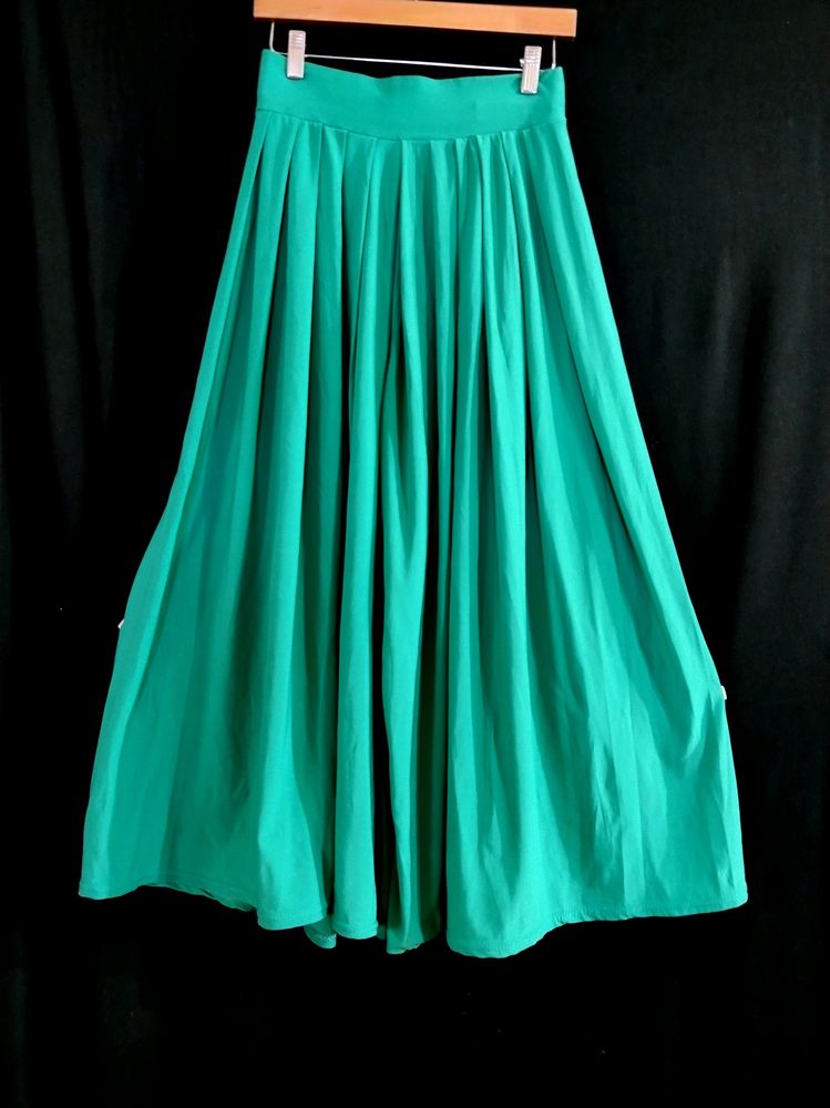 Women Sea Green Solid Palazzo