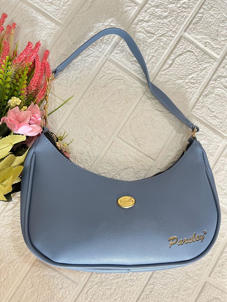 Half moon hobo bag- blue