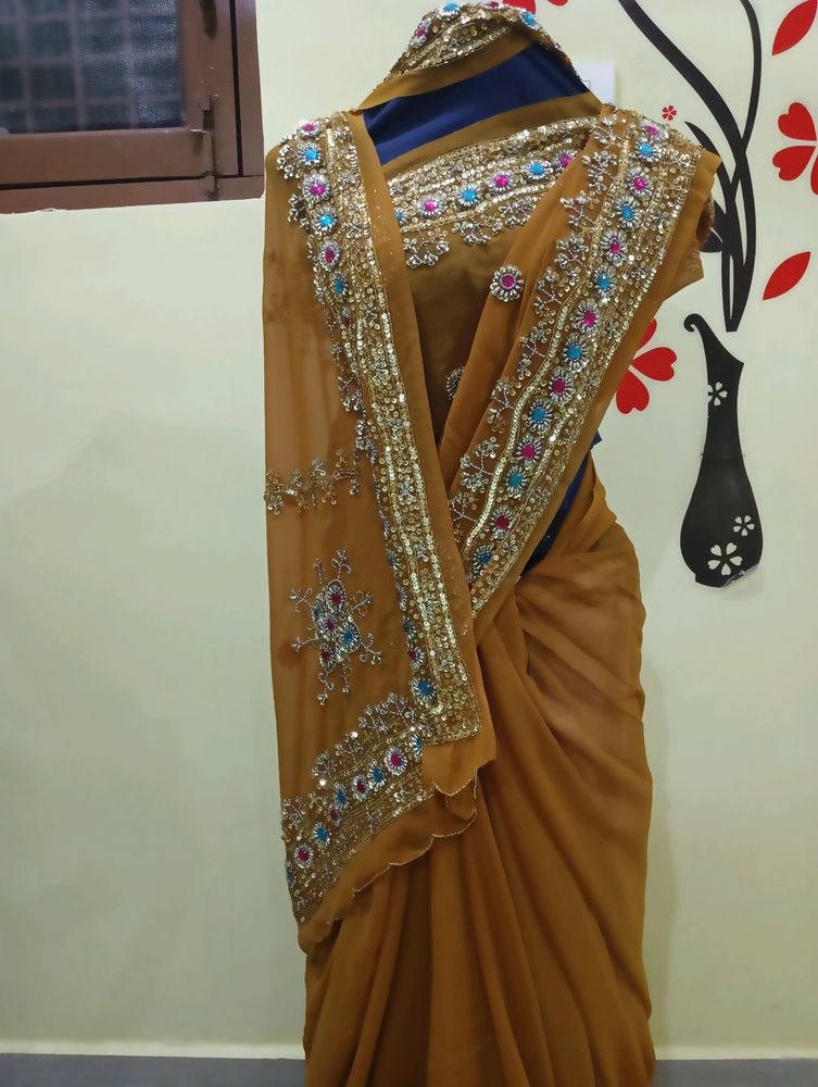 New Heavy Stone Work Saree