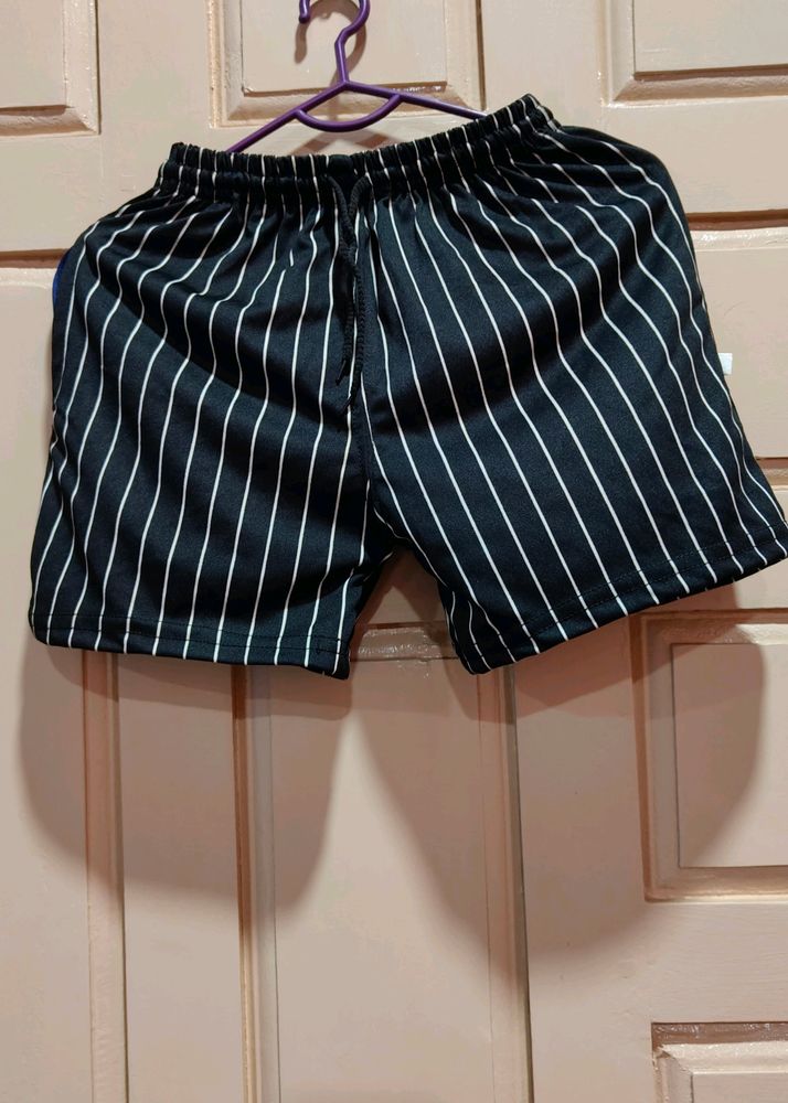 Black Stripped Shorts