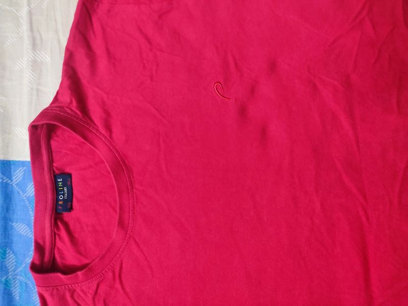 Plain Red Cotton T-shirt, Size XXXL