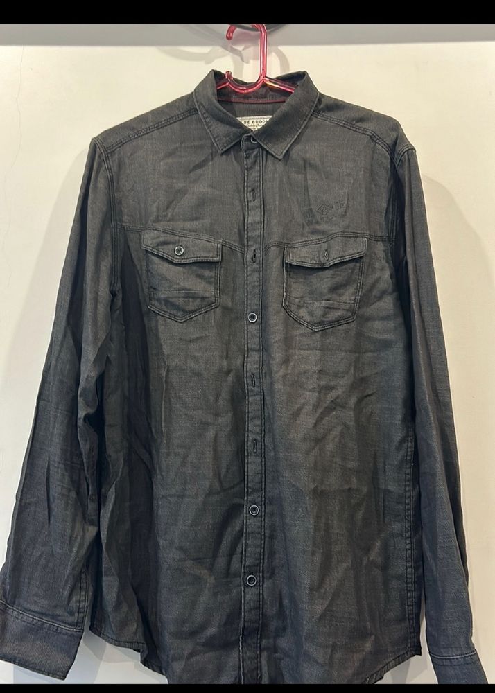 Dark Grey Denim Like Shirt Size l