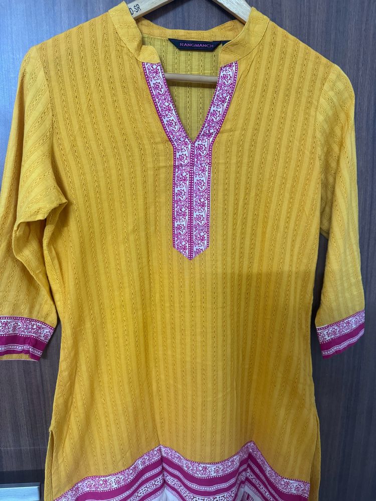 Rangmanch Mustard Kurthi