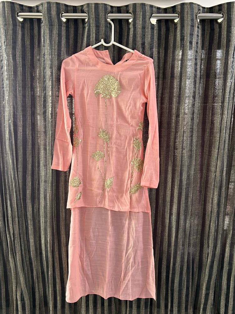 High-low Zardosi Embroidered Kurta