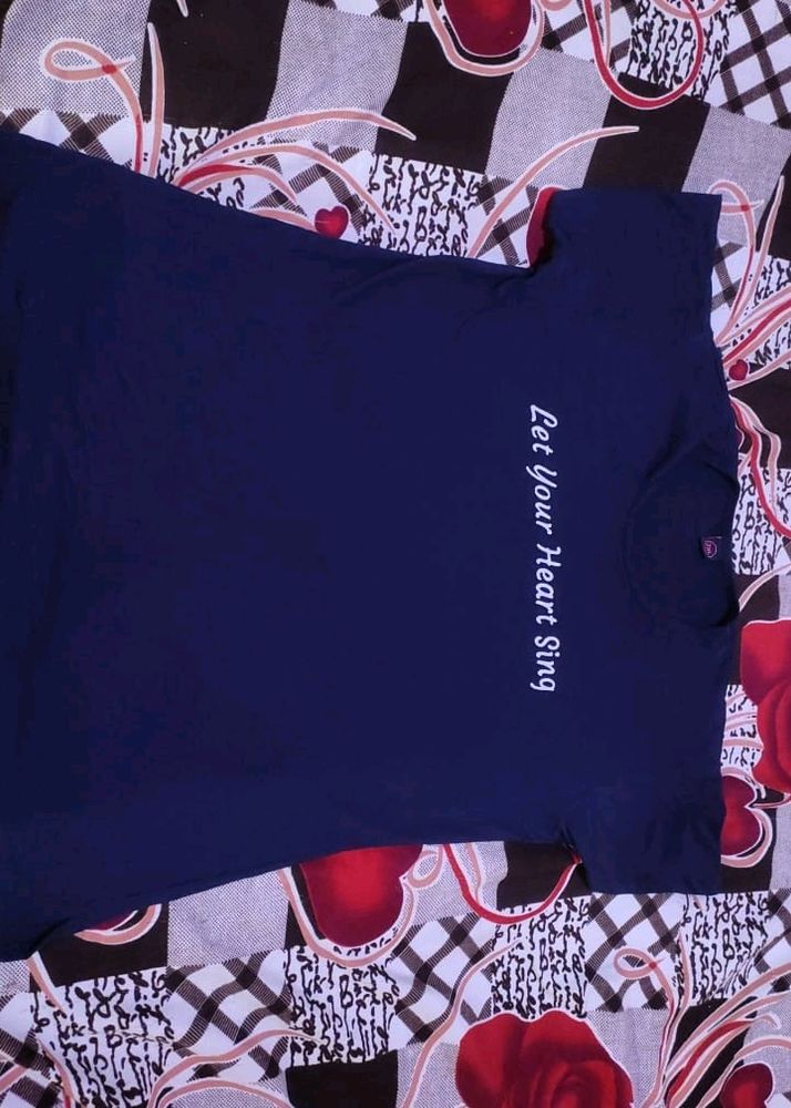 Navy blue T shirt For Girls