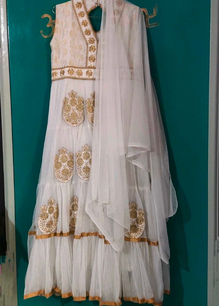 White Anarkali Dress 👗