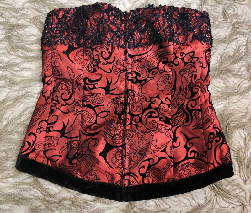 Red Gothic Printed Top